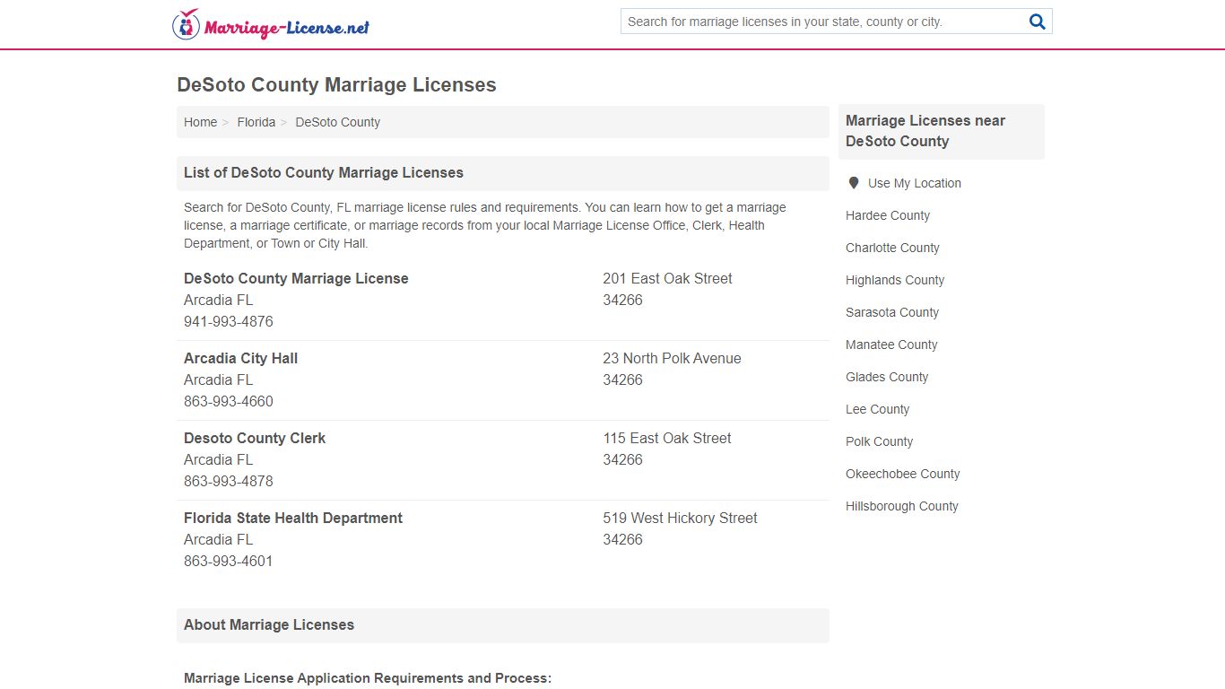 DeSoto County Marriage Licenses